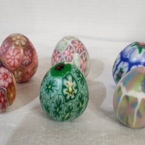 VTG Set of 6 Floral Design Easter Egg Candles